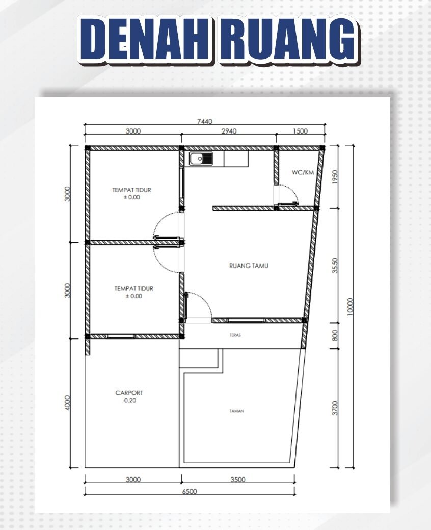 Denah rumah tipe 41/69